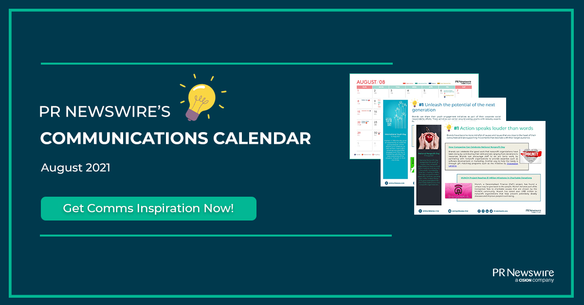 PR Newswire’s August 2021 Communications Calendar